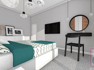 Mieszkanie dwupoziomowe - Katowice - Średnia szara sypialnia, styl skandynawski - zdjęcie od Cube
