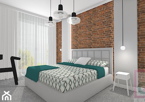 Mieszkanie dwupoziomowe - Katowice - Średnia biała sypialnia, styl skandynawski - zdjęcie od Cube