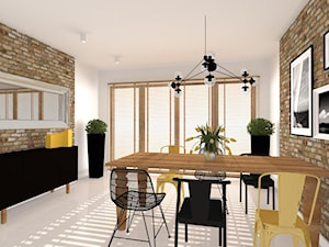 Projekt kuchni, jadalni i salonu - Duża szara jadalnia jako osobne pomieszczenie, styl skandynawski - zdjęcie od Cube
