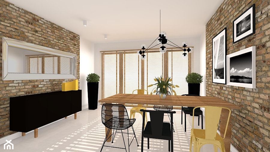 Projekt kuchni, jadalni i salonu - Duża szara jadalnia jako osobne pomieszczenie, styl skandynawski - zdjęcie od Cube