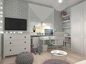 Pokój nastolatki - Siemianowice Sląskie - Średni szary pokój dziecka dla dziecka dla nastolatka dla chłopca dla dziewczynki, styl skandynawski - zdjęcie od Cube