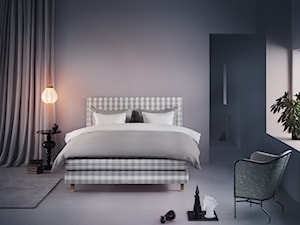 Inspiracje - Mała szara sypialnia, styl minimalistyczny - zdjęcie od Hästens