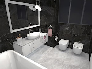 Łazienka czarno biała - zdjęcie od KREOSTUDIO