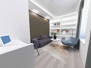 Mieszkanie w kamienicy z antresolą. - Średni biały czarny pokój dziecka dla nastolatka dla chłopca, styl minimalistyczny - zdjęcie od Katarzyna Jarosz Studio