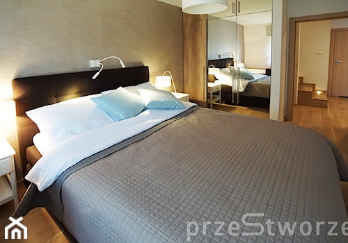 dwupoziomowe w Katowicach - Średnia biała sypialnia, styl skandynawski - zdjęcie od przeStworze