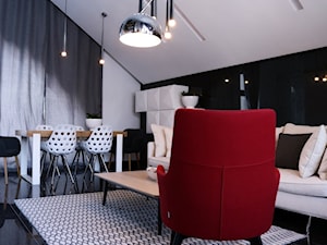 22 tony granitu - Średni biały czarny salon, styl nowoczesny - zdjęcie od Architects Van Malko