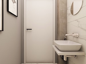 POD KLONAMI - Mała bez okna z marmurową podłogą łazienka, styl skandynawski - zdjęcie od BIEN STUDIO
