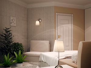 Projekty aranżacji wnętrz studio DEQOS - Średnia beżowa sypialnia, styl nowoczesny - zdjęcie od DEQOS
