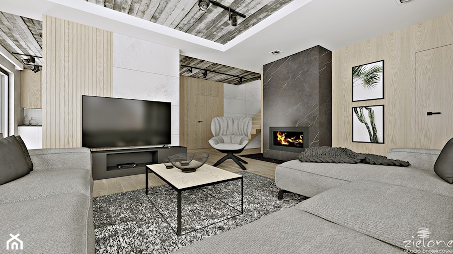 Chłodno i minimalistycznie - Salon, styl minimalistyczny - zdjęcie od ZIELONE studio projektowe