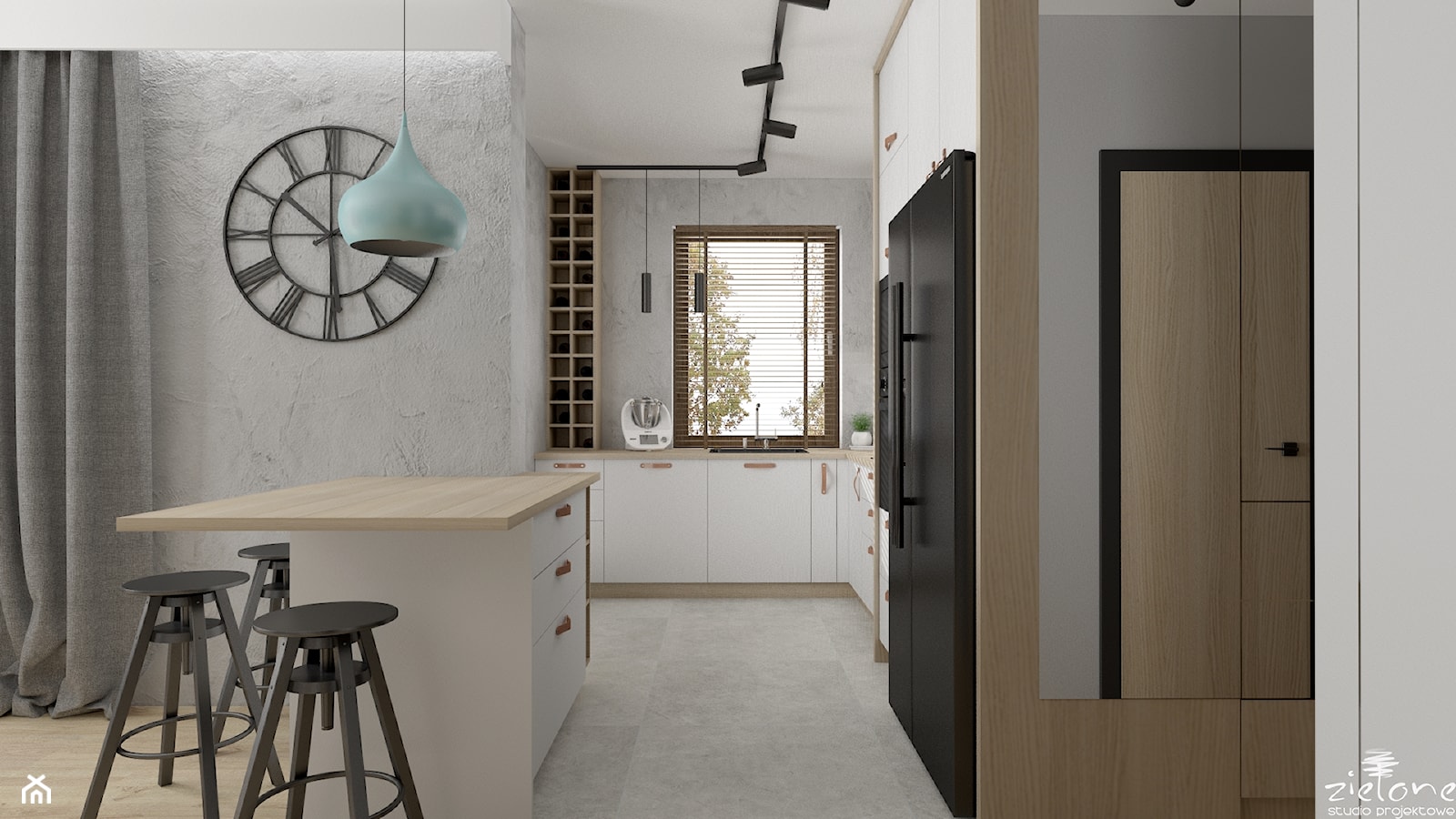 Mieszkanie z betonem i kolorem - Salon, styl tradycyjny - zdjęcie od ZIELONE studio projektowe - Homebook