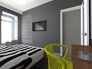 Sypialnia z żółtym akcentem - zdjęcie od ZIELONE studio projektowe