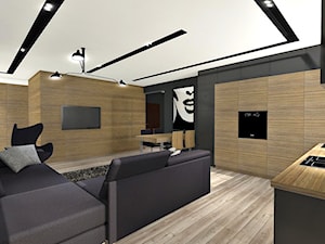 Salon z aneksem kuchennym i jadalnią - zdjęcie od ZIELONE studio projektowe