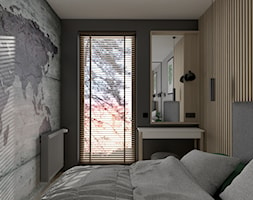 Mieszkanie z betonem i kolorem - Sypialnia, styl industrialny - zdjęcie od ZIELONE studio projektowe - Homebook