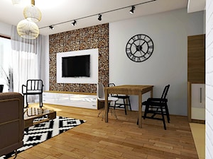 Jasny salon w stylu skandynawskim z elementami eko - zdjęcie od ZIELONE studio projektowe