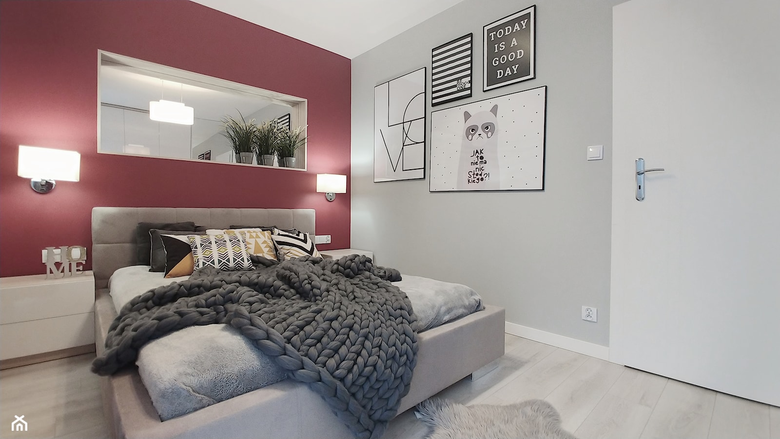Kontrastowe mieszkanie - Sypialnia, styl nowoczesny - zdjęcie od ZIELONE studio projektowe - Homebook