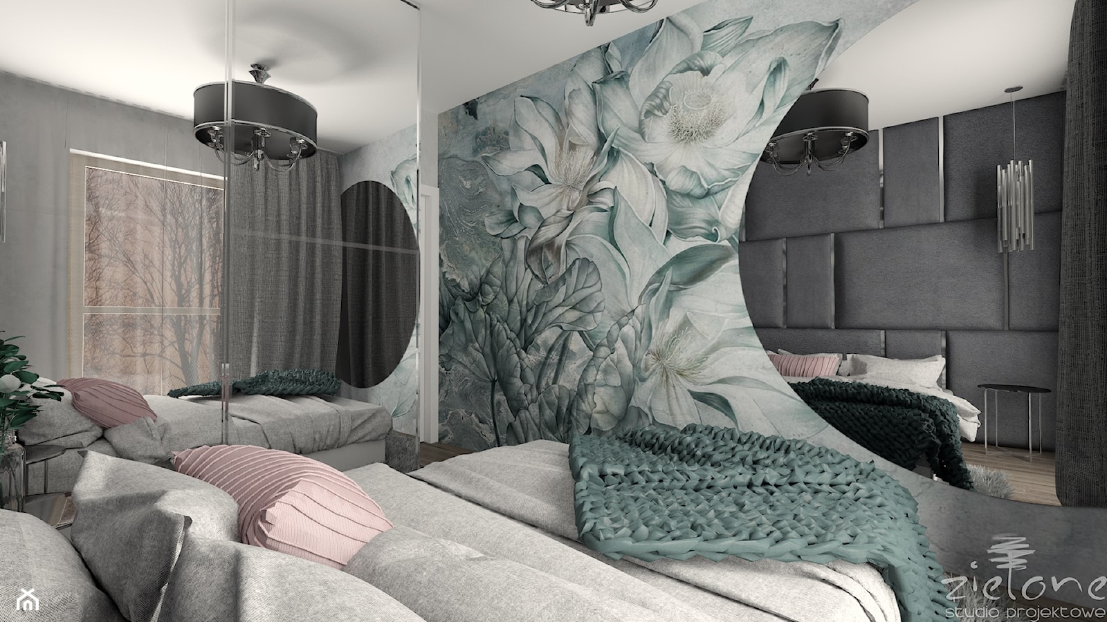 Wytworna elegancja - Sypialnia, styl nowoczesny - zdjęcie od ZIELONE studio projektowe - Homebook