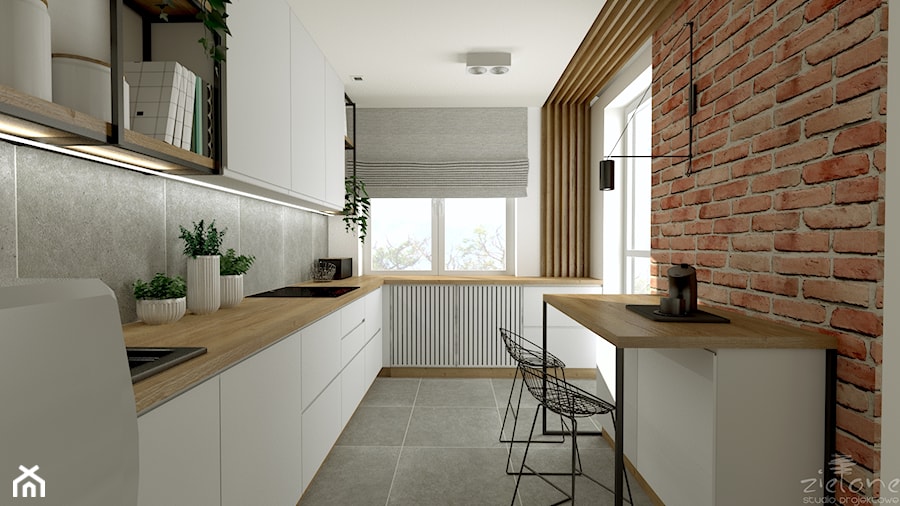 rozwojowe mieszkanie - Kuchnia, styl skandynawski - zdjęcie od ZIELONE studio projektowe