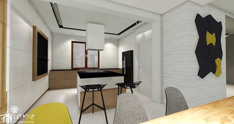 Dom jednorodzinny - projekt salonu, kuchni i łazienek - Kuchnia, styl nowoczesny - zdjęcie od ZIELONE studio projektowe