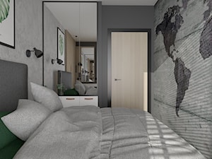 Mieszkanie z betonem i kolorem - Sypialnia, styl industrialny - zdjęcie od ZIELONE studio projektowe