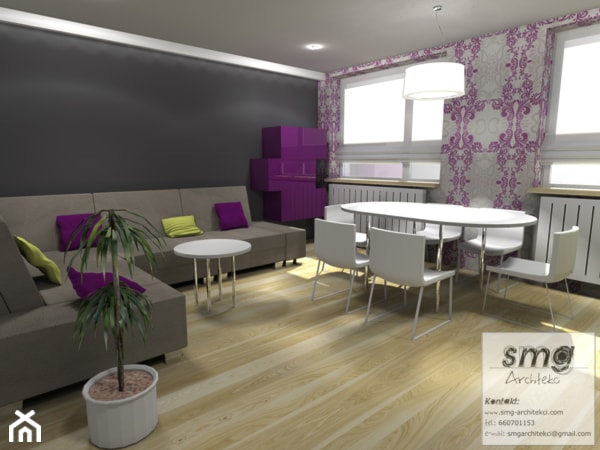 Projekt wnętrza mieszkania - Salon, styl nowoczesny - zdjęcie od SMG Architekci