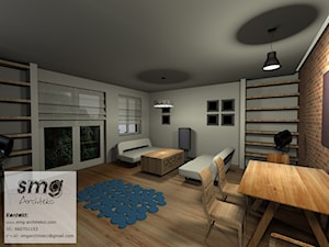 Projekt wnętrza domu jednorodzinnego - Salon, styl skandynawski - zdjęcie od SMG Architekci
