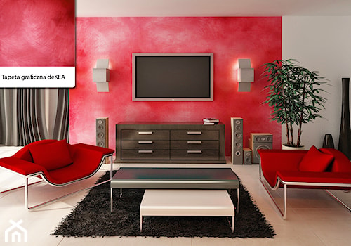 Piekna czerwień na ścianie - tapety graficzne deKEA - zdjęcie od deKEA Polska
