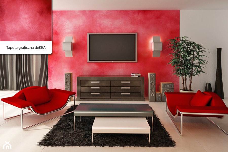 Piekna czerwień na ścianie - tapety graficzne deKEA - zdjęcie od deKEA Polska