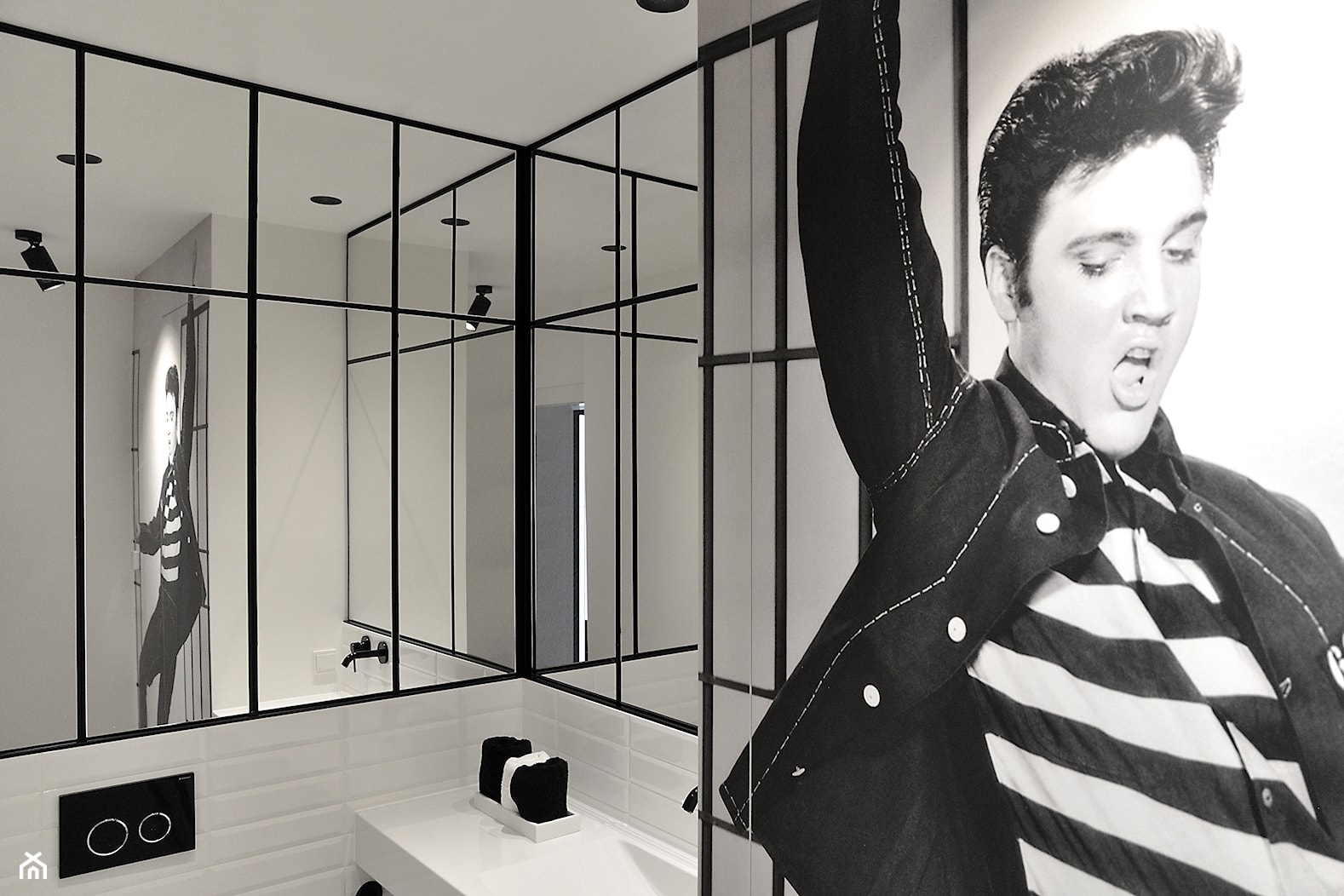 Orlove - Mała bez okna z lustrem z punktowym oświetleniem łazienka, styl nowoczesny - zdjęcie od Ministerstwo Spraw We Wnętrzach - Homebook