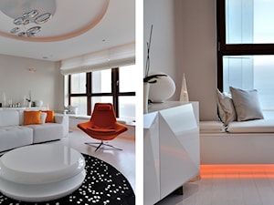 Apartament w Sea Towers - Średni beżowy salon - zdjęcie od Ministerstwo Spraw We Wnętrzach
