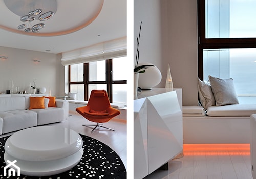 Apartament w Sea Towers - Średni beżowy salon - zdjęcie od Ministerstwo Spraw We Wnętrzach