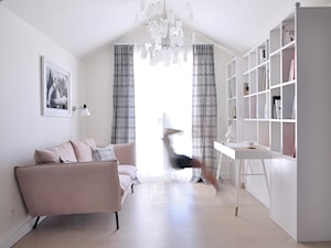 Orlove - Średnie w osobnym pomieszczeniu z sofą beżowe biuro, styl vintage - zdjęcie od Ministerstwo Spraw We Wnętrzach