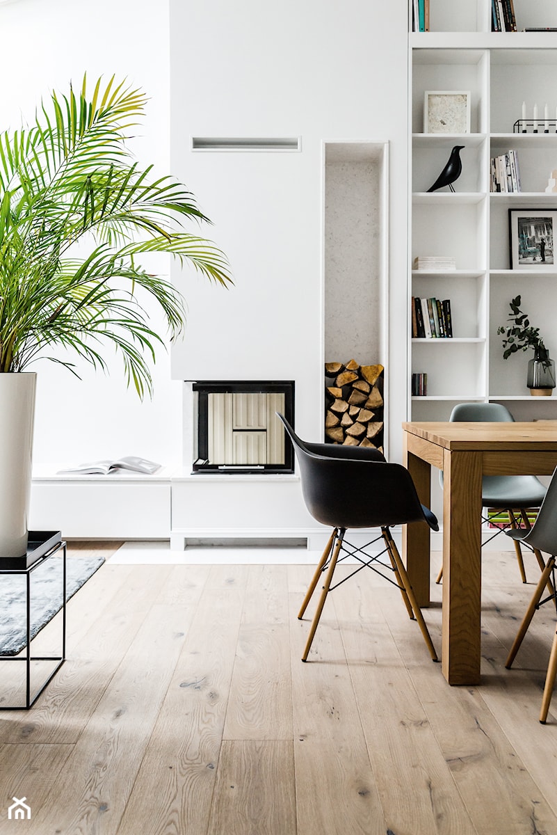 Apartament w Gdańsku - Średnia biała jadalnia w salonie, styl nowoczesny - zdjęcie od ManaDesign