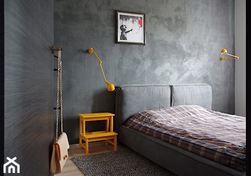 Mieszkanie w Gdyni - Średnia szara sypialnia, styl industrialny - zdjęcie od ManaDesign