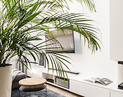 Apartament w Gdańsku - Mały biały salon, styl nowoczesny - zdjęcie od ManaDesign - Homebook