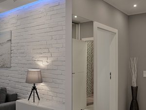 Apartament wakacyjny - Neptun Park Gdańsk - 42m2 - 2017 - Średni szary hol / przedpokój, styl minimalistyczny - zdjęcie od Studio86