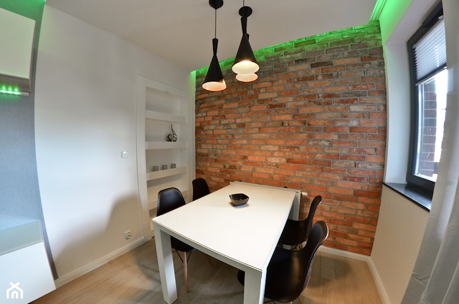 Mieszkanie - Browar Gdański - 50m2 - 2015 - Mała biała jadalnia jako osobne pomieszczenie, styl nowoczesny - zdjęcie od Studio86