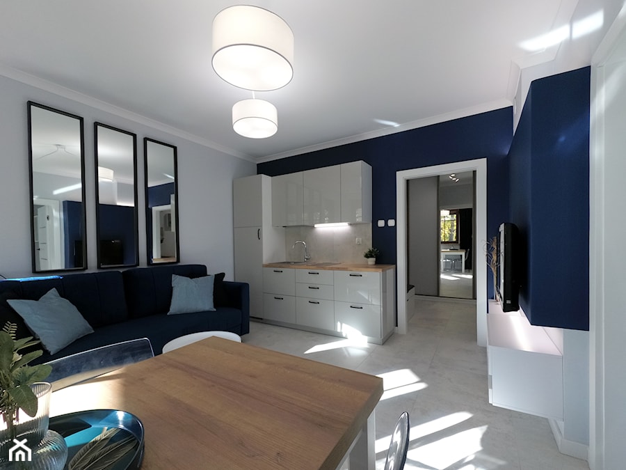 Mieszkanie wakacyjne - Krynica Morska - 44m2 - 2021 - Salon, styl nowoczesny - zdjęcie od Studio86