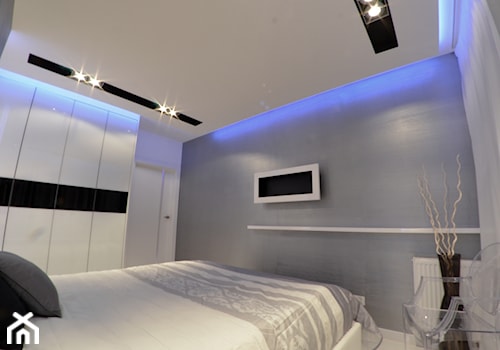 Mieszkanie Gdańsk - 48m2 - 2014 - Średnia szara sypialnia, styl nowoczesny - zdjęcie od Studio86