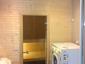 Łazienka i Sauna - Mała bez okna z pralką / suszarką z punktowym oświetleniem łazienka - zdjęcie od GORILLA HOMES