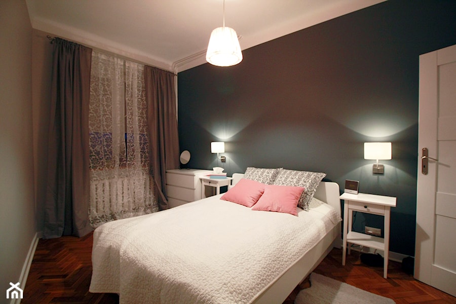 60m2 na Powiślu - Średnia szara sypialnia, styl nowoczesny - zdjęcie od Ola Paszko