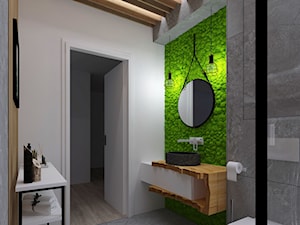 PROJEKT DOMU W STYLU NOWOCZESNYM - Mała bez okna z lustrem łazienka, styl nowoczesny - zdjęcie od KADA WNĘTRZA S.C