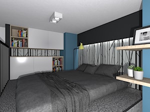 Projekt miszkania 25m z antresolą. - Sypialnia, styl nowoczesny - zdjęcie od REGALL PROJEKTOWANIE WNĘTRZ
