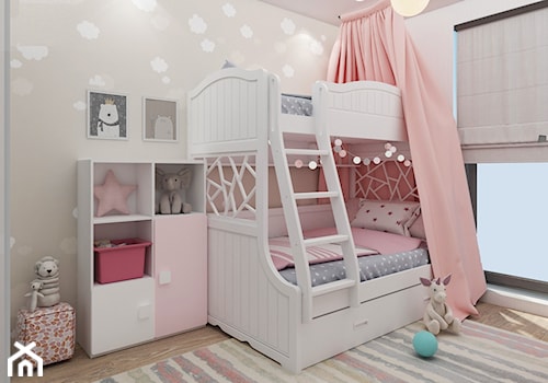 Białe łóżko piętrowe dla dziewczynek - zdjęcie od elies.pl