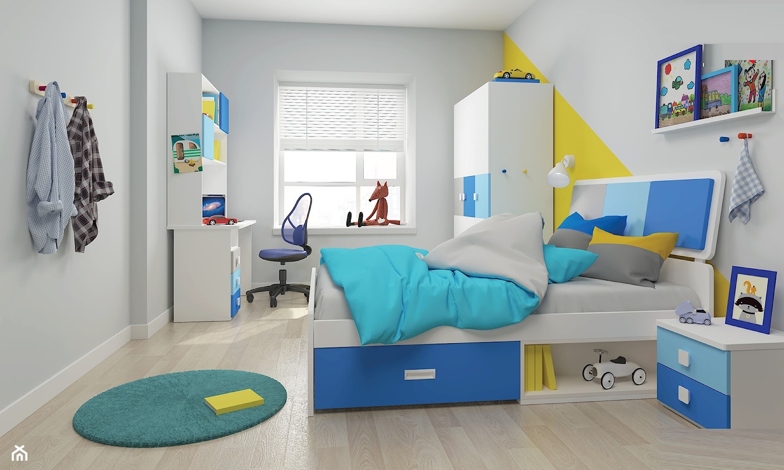 Pokój dla chłopca z niebieskimi meblami - zdjęcie od elies.pl - Homebook
