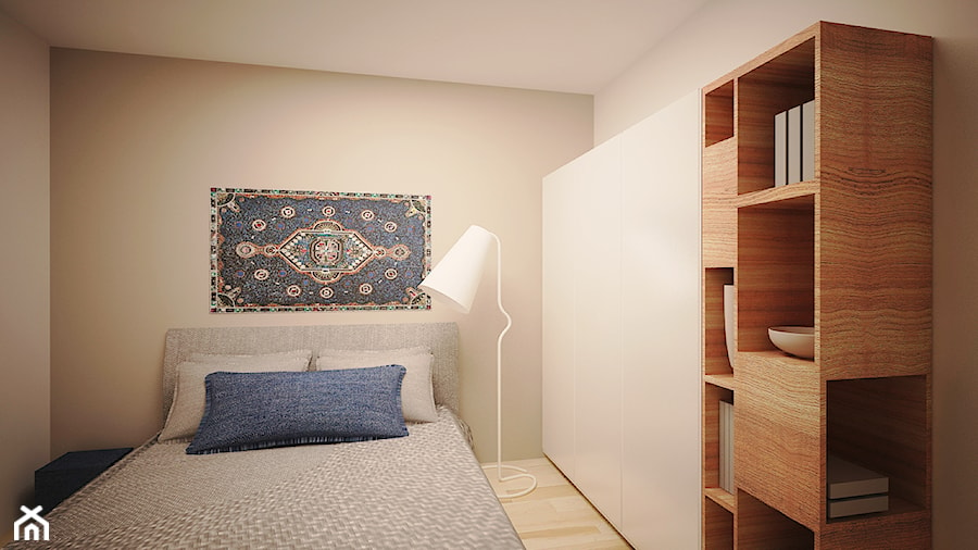 apartament na Żoliborzu - projekt - Sypialnia, styl minimalistyczny - zdjęcie od Projektownia Wnętrz