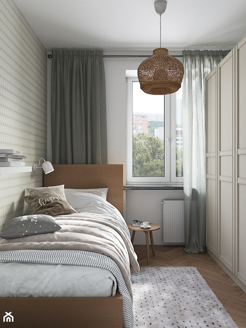 Małe mieszkanko na Pradze - Sypialnia, styl minimalistyczny - zdjęcie od Projektownia Wnętrz - Homebook