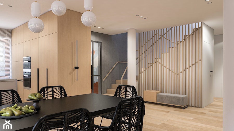 Dom jednorodzinny Łomianki - Hol / przedpokój, styl minimalistyczny - zdjęcie od Projektownia Wnętrz