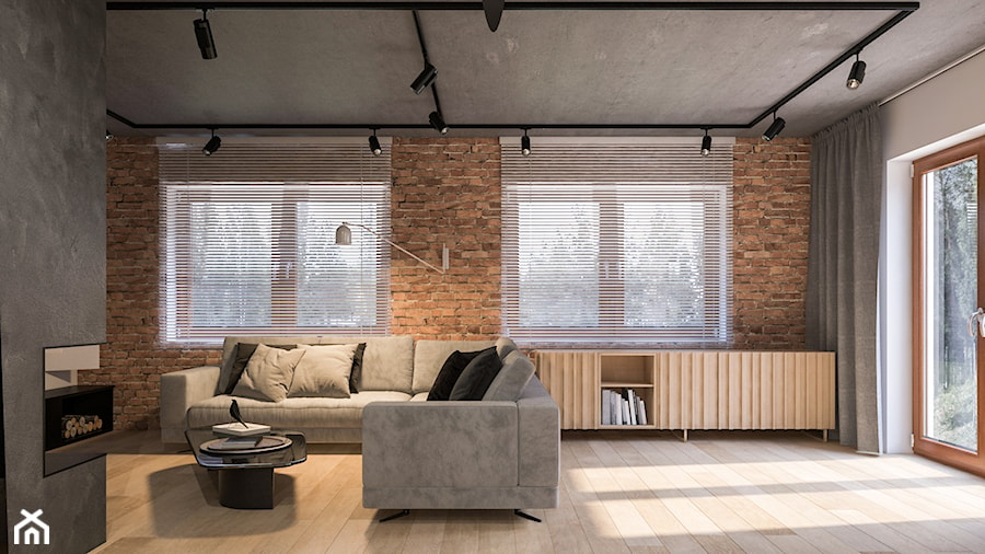 Dom jednorodzinny Łomianki - Salon, styl nowoczesny - zdjęcie od Projektownia Wnętrz