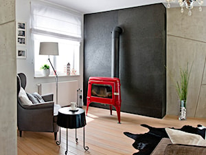 Projekt wnętrz salonu w domu jednorodzinnym. - zdjęcie od M4 Michał Strawa Studio Design