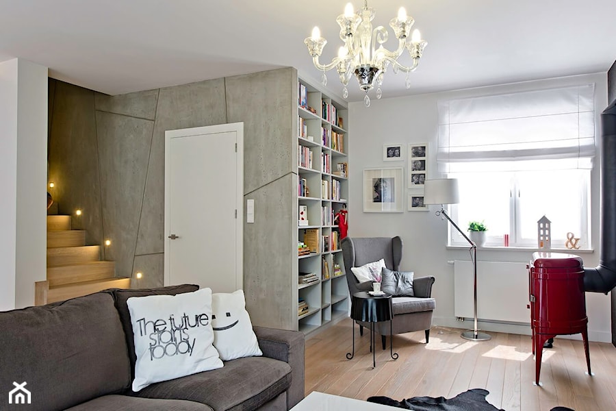 Projekt wnętrz salonu w nowoczesnym stylu. - zdjęcie od M4 Michał Strawa Studio Design